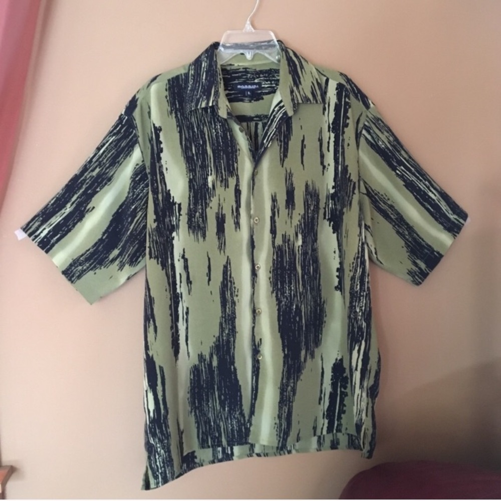 Bassiri Black and Green Polo T shirt